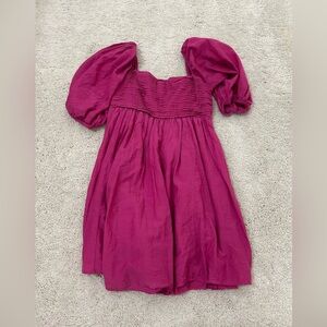 Abercrombie and Fitch Emerson Textured Puff Sleeve Dress